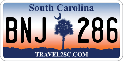 SC license plate BNJ286
