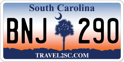 SC license plate BNJ290