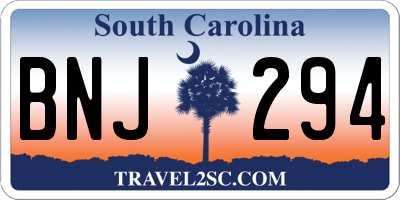 SC license plate BNJ294