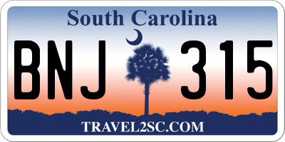 SC license plate BNJ315