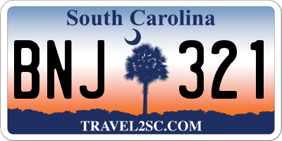 SC license plate BNJ321