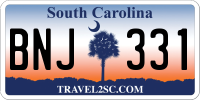 SC license plate BNJ331