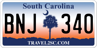 SC license plate BNJ340
