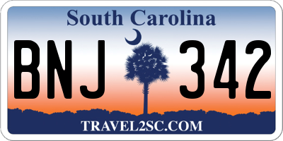 SC license plate BNJ342