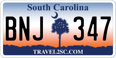 SC license plate BNJ347