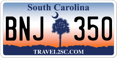 SC license plate BNJ350