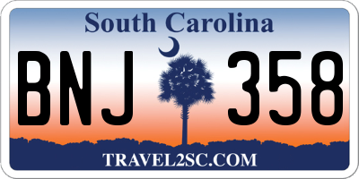 SC license plate BNJ358
