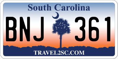 SC license plate BNJ361
