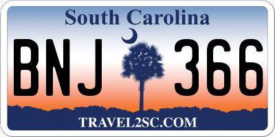 SC license plate BNJ366