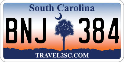 SC license plate BNJ384