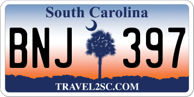 SC license plate BNJ397