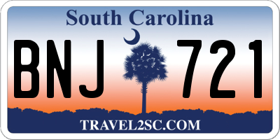 SC license plate BNJ721