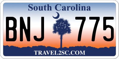 SC license plate BNJ775
