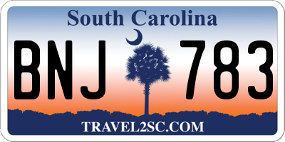 SC license plate BNJ783