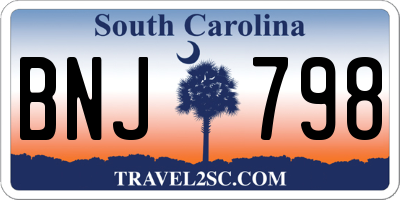 SC license plate BNJ798