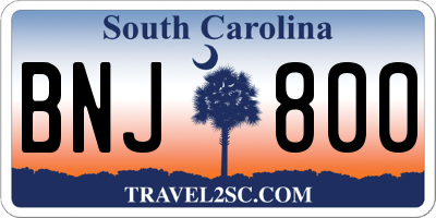 SC license plate BNJ800