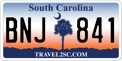 SC license plate BNJ841