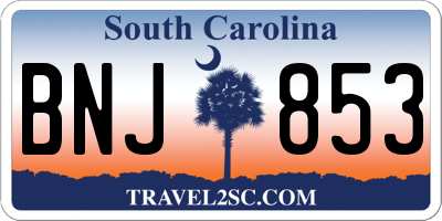 SC license plate BNJ853