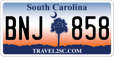 SC license plate BNJ858