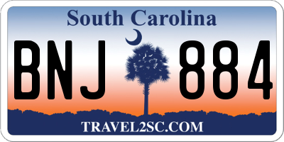 SC license plate BNJ884