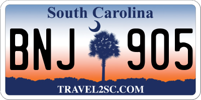 SC license plate BNJ905