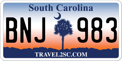 SC license plate BNJ983