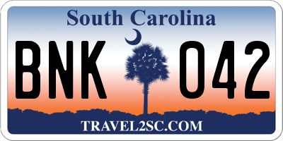 SC license plate BNK042