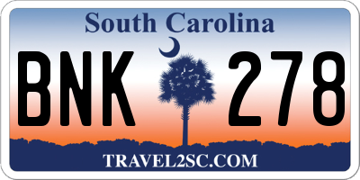 SC license plate BNK278