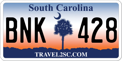 SC license plate BNK428