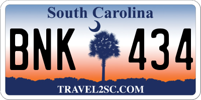 SC license plate BNK434