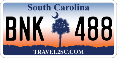SC license plate BNK488