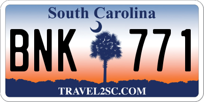 SC license plate BNK771