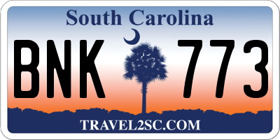 SC license plate BNK773