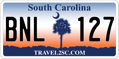 SC license plate BNL127