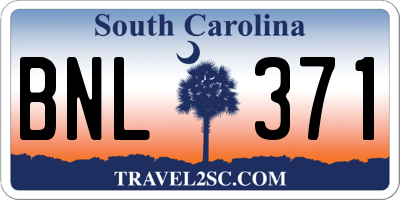 SC license plate BNL371