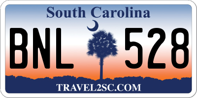 SC license plate BNL528