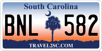 SC license plate BNL582