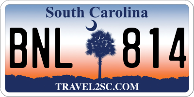 SC license plate BNL814