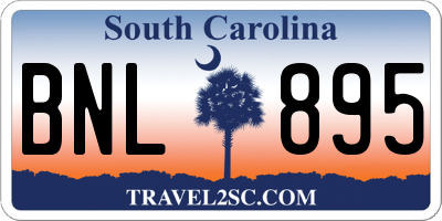 SC license plate BNL895