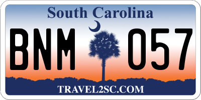 SC license plate BNM057