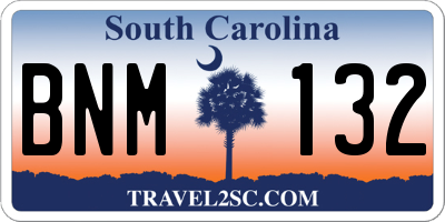 SC license plate BNM132