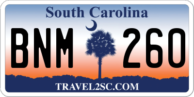 SC license plate BNM260