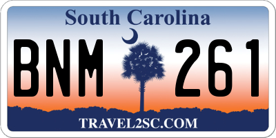 SC license plate BNM261