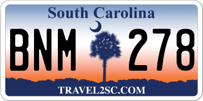 SC license plate BNM278