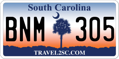 SC license plate BNM305