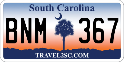 SC license plate BNM367