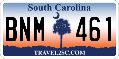 SC license plate BNM461