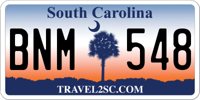 SC license plate BNM548