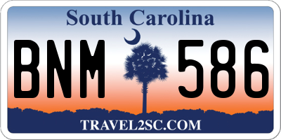 SC license plate BNM586