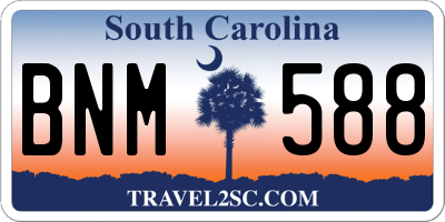 SC license plate BNM588